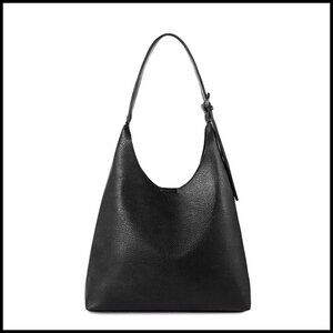 Vegan Leather Hobo Bag Slouchy Shoulder Handbag Adjustable Strap Chic Casual
